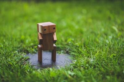 HR AI - robot on lawn
