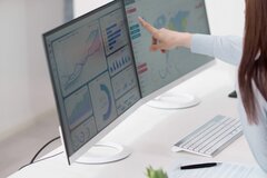 Big Data in hiring - laptop and graphs